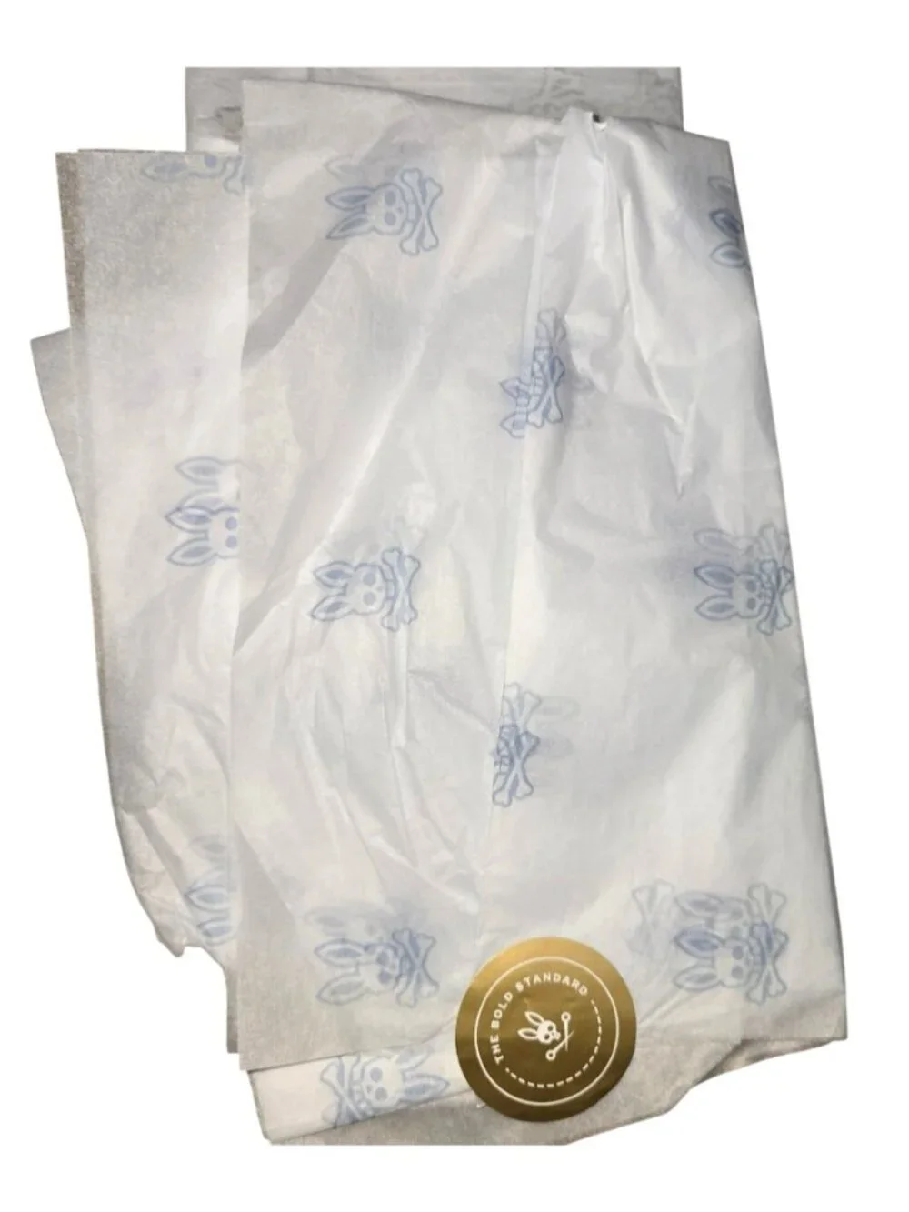 Psycho Bunny Gift Packaging Set - Bags Tissue Paper & Tags For Prop or Reuse VR9